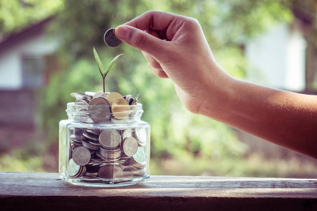 coin lending money jar