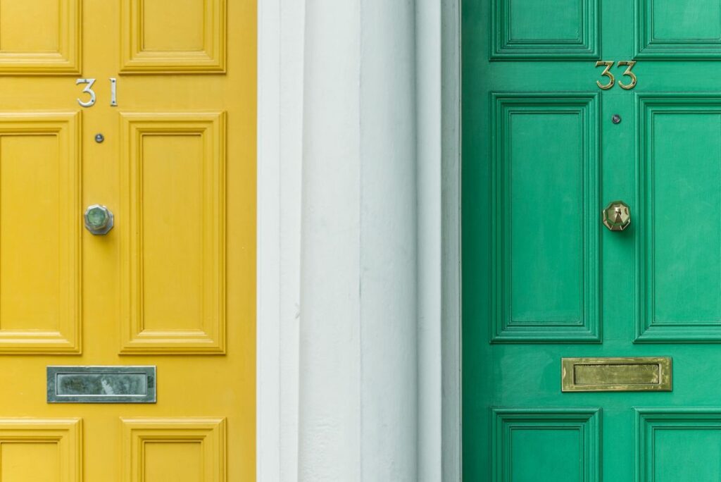 house-green-yellow-doors